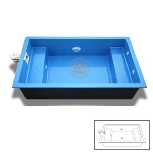 Piscina de poliéster mini N33 MH 2,5x1,6 m con escalones laterales integrados en color azul
